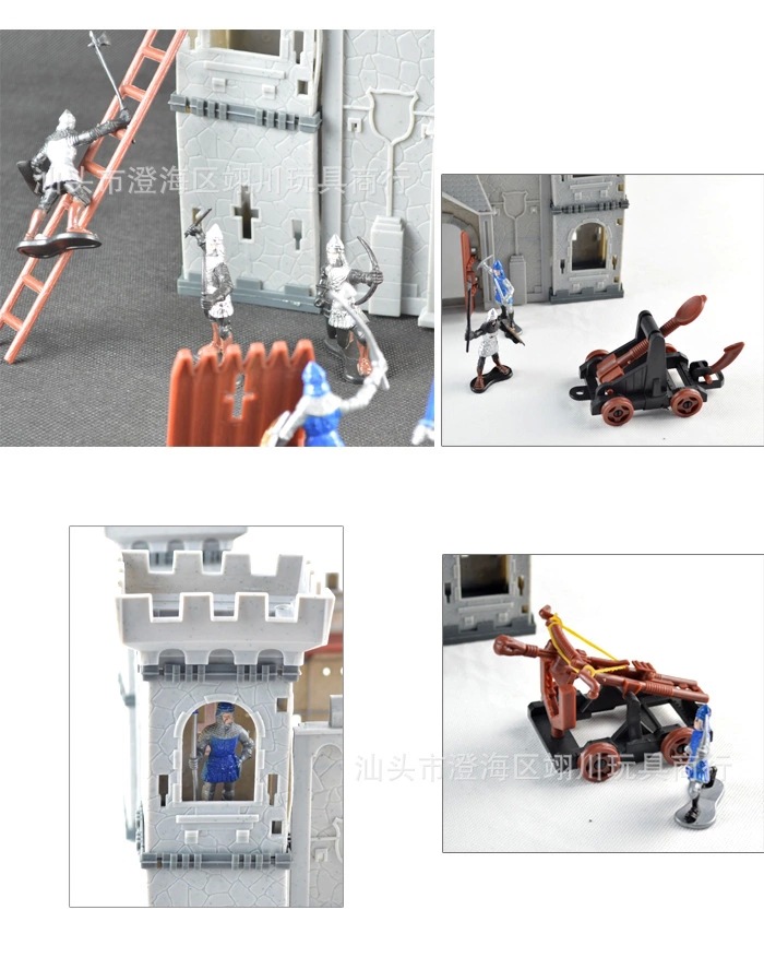 Children's DIY Self-Assembled Toys Assembled Castle Model Siege War Battlefield Ancient Soldier Castelet Suit
