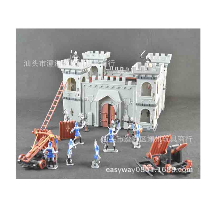Children's DIY Self-Assembled Toys Assembled Castle Model Siege War Battlefield Ancient Soldier Castelet Suit