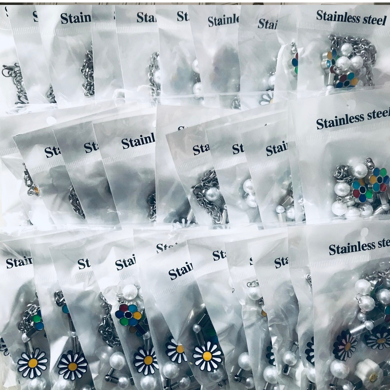 National Fashion Hip Hop Style Duan Yien Same Style Smiley Face Daisy Anti-war SUNFLOWER Pearl Necklace Men's and Women's Necklaces Accessories