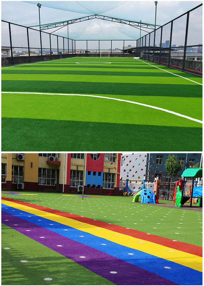 Artificial Emulational Lawn Factory Kindergarten Football Field Grass Rug Engineering Enclosure Green Plastic Artificial Fake Turf