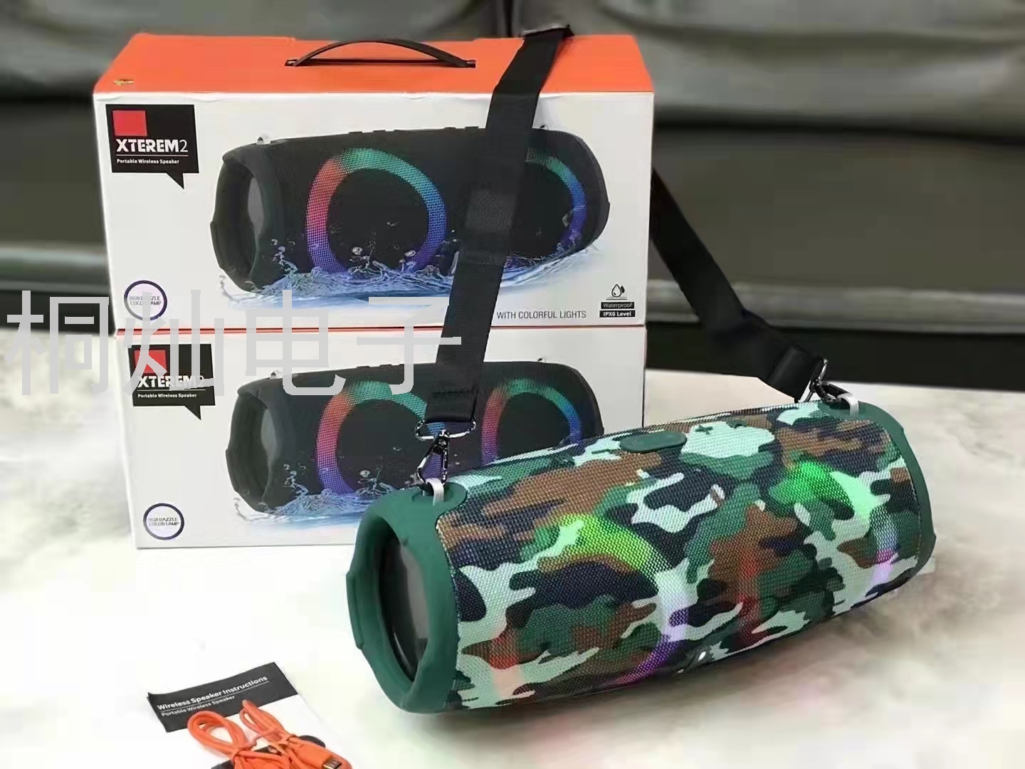 New RGB Color Light Large War Drum Second Generation Xtreme2 Bluetooth Speaker Card USB Portable Subwoofer Hot Sale