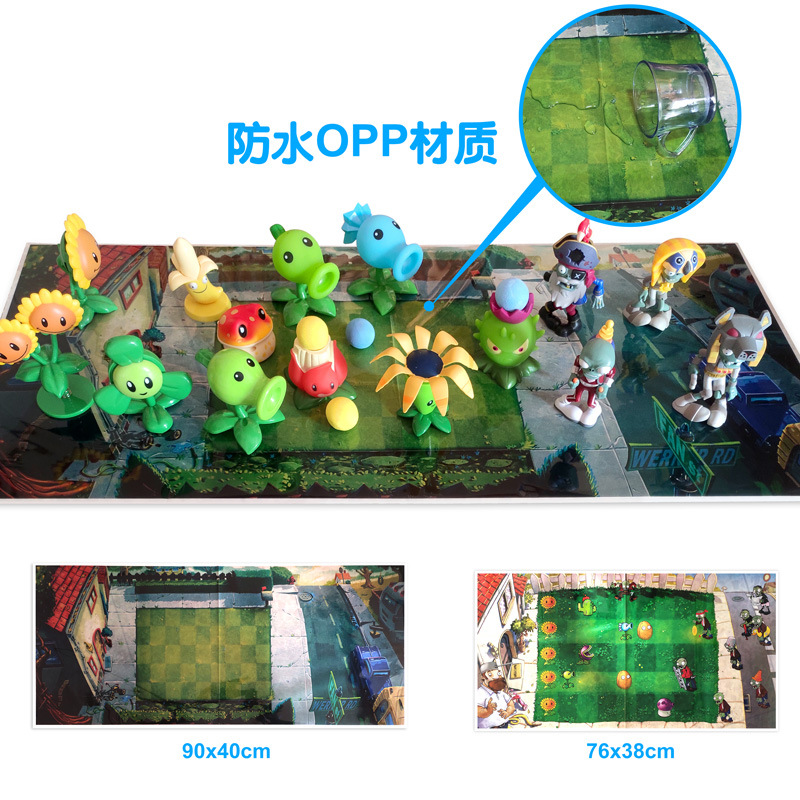 Plants War Map 40 * 90cm Zombie Game Mat Toy Accessories Waterproof Tear-Proof Large Map