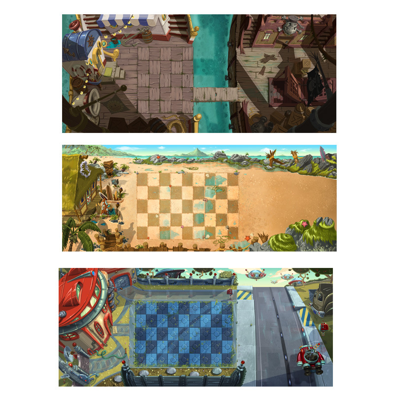 Plants War Map 40 * 90cm Zombie Game Mat Toy Accessories Waterproof Tear-Proof Large Map