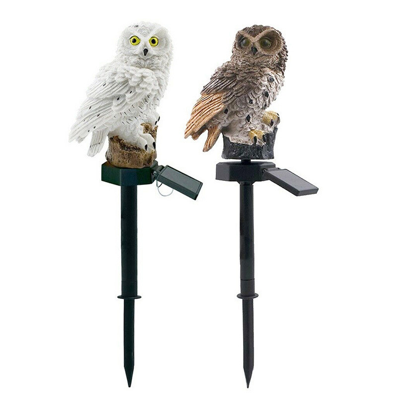 Amazon Hot Sale Owl Solar Lawn Lamp Resin Ground Lamp Waterproof Courtyard Decoration Landscape Lamp