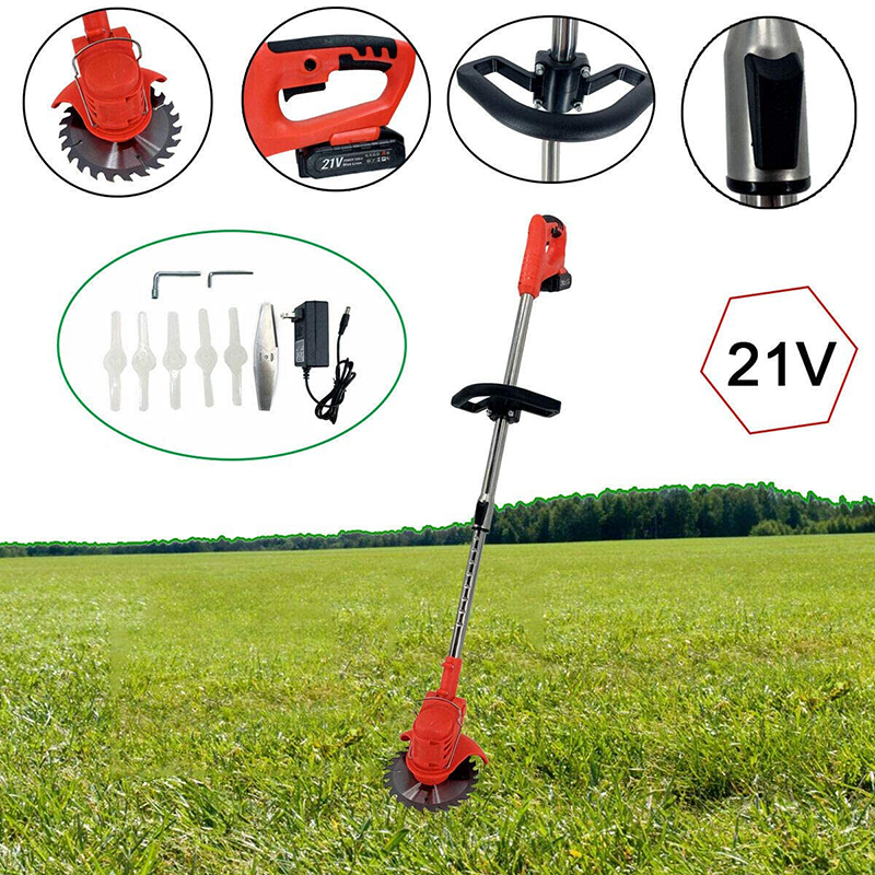 Garden Tools 21V Hand Push Lithium Battery Portable Multi-Function Wireless Lawn Mower Wood Cutting Saw Pruning Machine