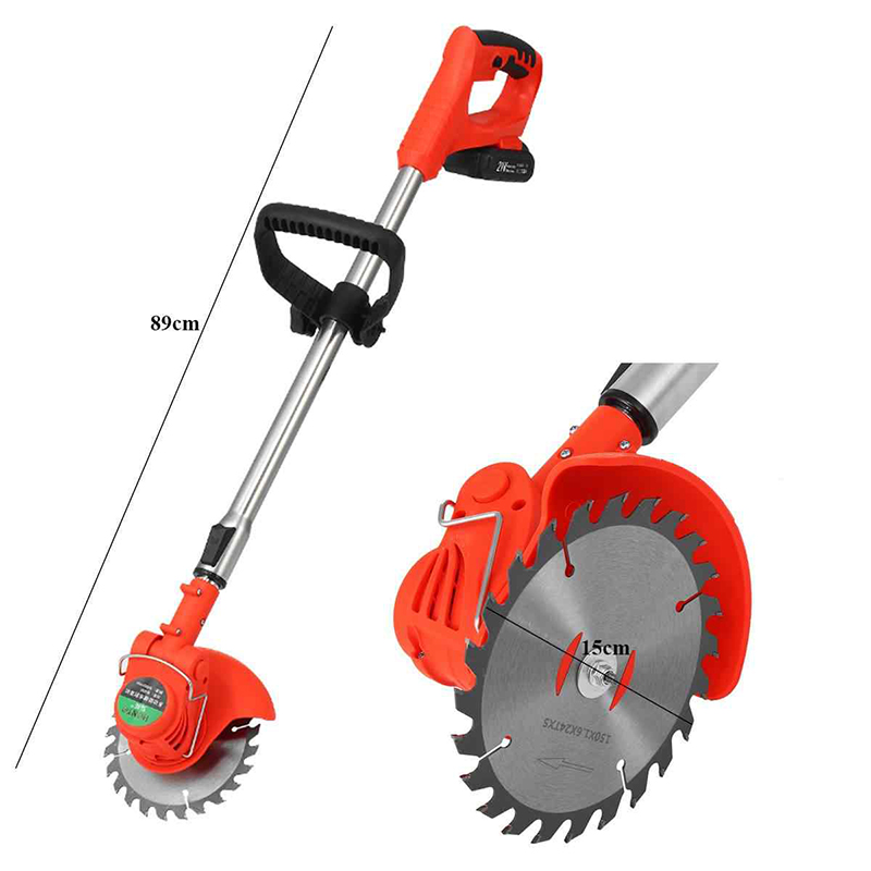 Garden Tools 21V Hand Push Lithium Battery Portable Multi-Function Wireless Lawn Mower Wood Cutting Saw Pruning Machine