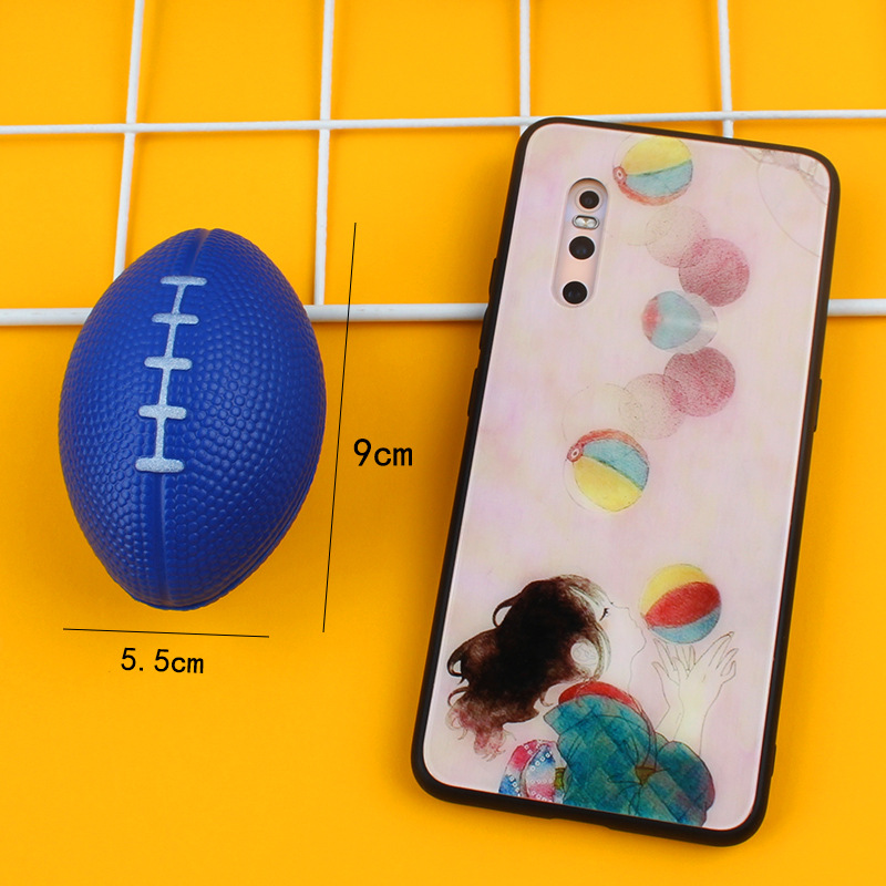 Cross-Border Hot Sale British American Small Brown Rugby Decompression Toys for Children Foam Decompression Pu Ball Custom Printing