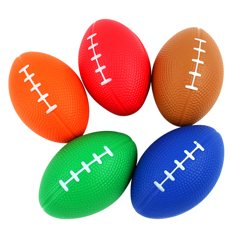 Cross-Border Hot Sale British American Small Brown Rugby Decompression Toys for Children Foam Decompression Pu Ball Custom Printing