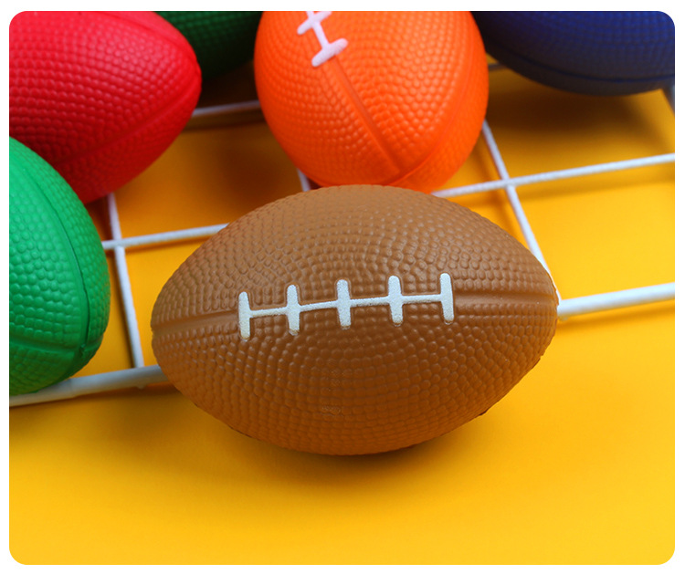 Cross-Border Hot Sale British American Small Brown Rugby Decompression Toys for Children Foam Decompression Pu Ball Custom Printing