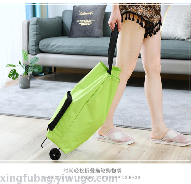 Japanese supermarket folding shopping cart old man portable hand cart home shopping cart tug bag