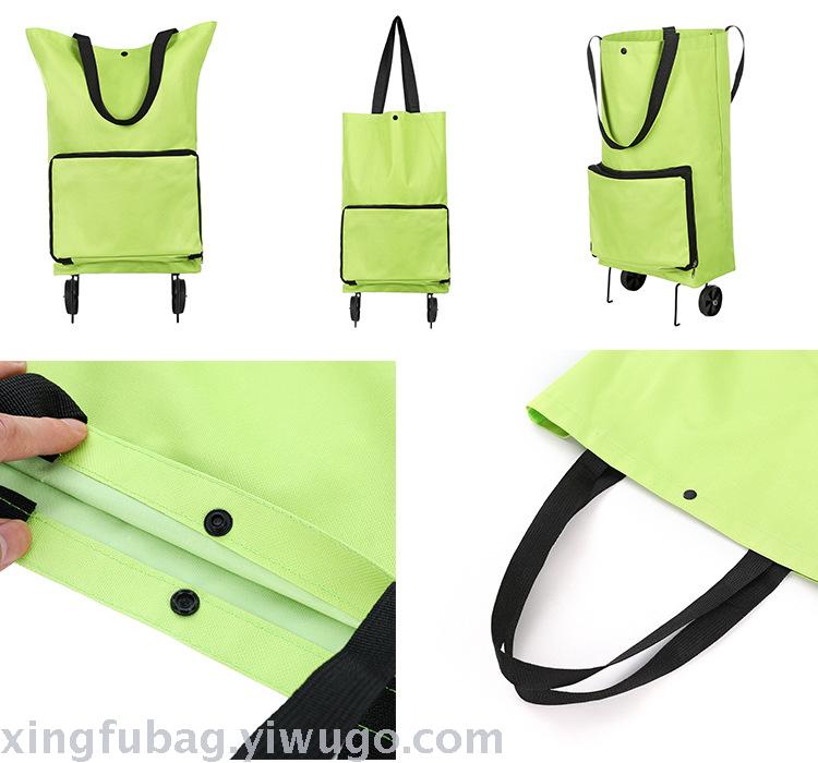 Japanese supermarket folding shopping cart old man portable hand cart home shopping cart tug bag