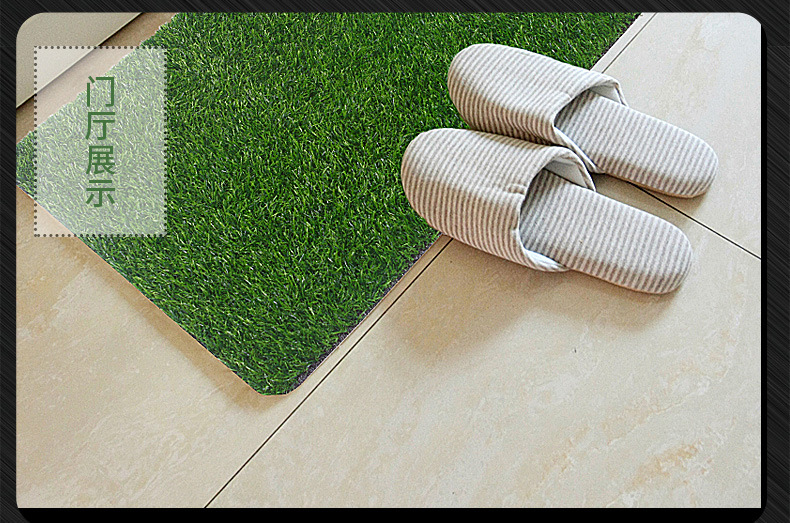 Entrance Mat Longmai Artificial Lawn Fake Lawn Carpet Artificial Simulation Turf Floor Mat Green Non-Slip White Background Straw Mattress