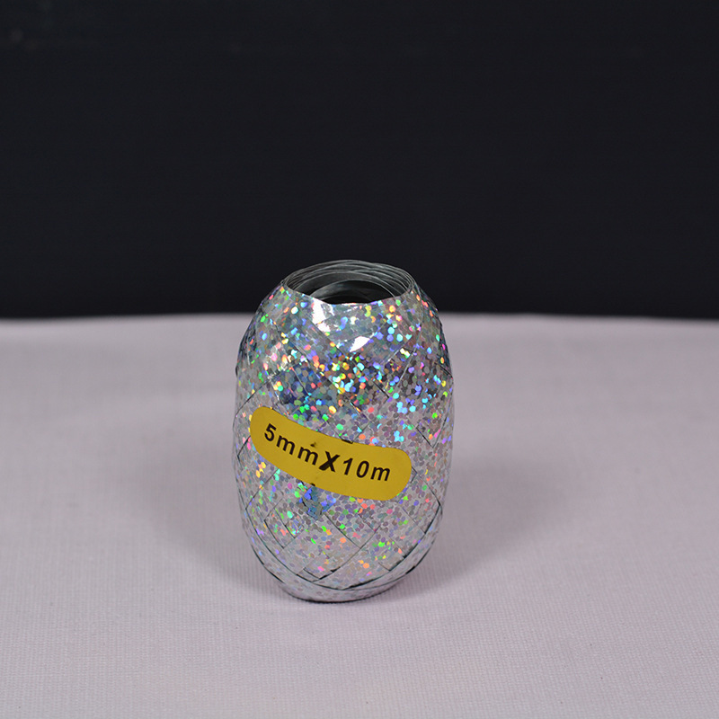 Exclusive for Cross-Border 10M Rose Gold Laser Ribbon Tie Balloon Small Ribbon Rugby Laser Ribbon Balloon Strap