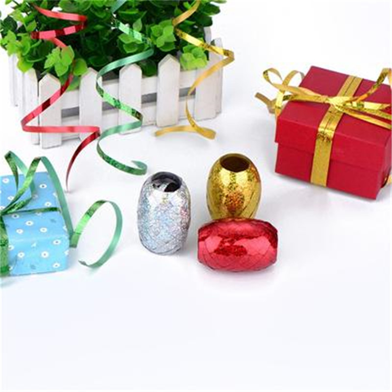 Exclusive for Cross-Border 10M Rose Gold Laser Ribbon Tie Balloon Small Ribbon Rugby Laser Ribbon Balloon Strap