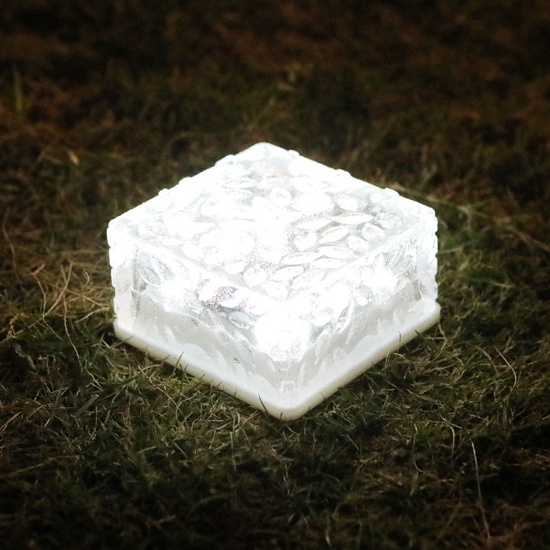 Solar Underground Light Led Brick Light Outdoor Ice-Cream Brick Lights Courtyard Ice Cube Decoration Landscape Lawn Lamp Garden Lights Decoration