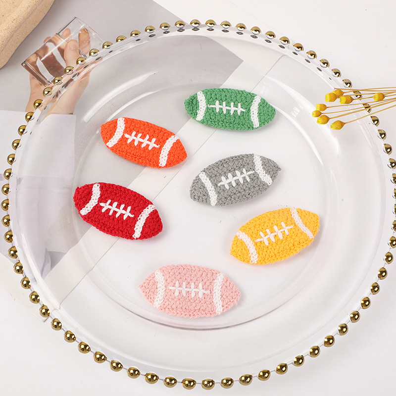 Manufacturers Supply Cute Wool Children's Knitted Hairpin Rugby Football Bang Clip Hair Accessories Wholesale Manufacturers Supply Cute Wool Children's Knitted Hairpin Rugby Football Bang Clip Hair Accessories Wholesale