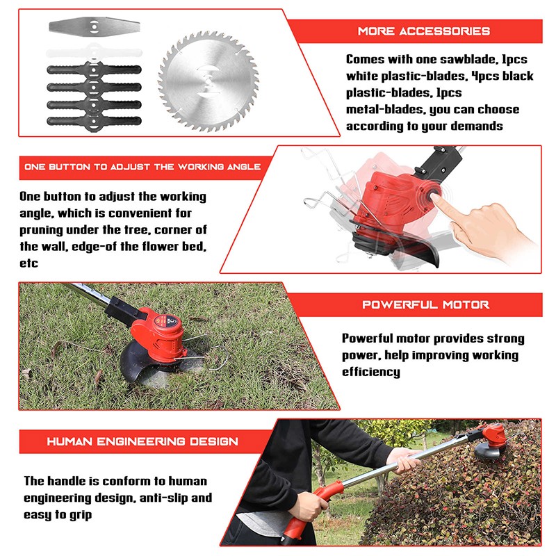 Garden Tools 12V Lithium Electric Handheld Lawn Mower Lawn Pruning Machine Household Weeding Machine Electric Brush Cutter