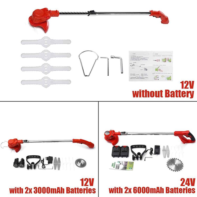 Garden Tools 12V Lithium Electric Handheld Lawn Mower Lawn Pruning Machine Household Weeding Machine Electric Brush Cutter