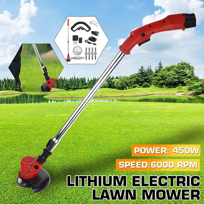 Garden Tools 12V Lithium Electric Handheld Lawn Mower Lawn Pruning Machine Household Weeding Machine Electric Brush Cutter