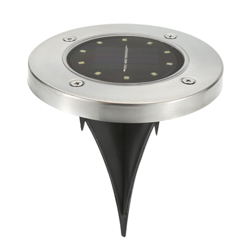 Solar Buried Light 8led Stainless Steel Outdoor New Plug-in Lawn Light Garden Rain-Proof Villa Floor Light