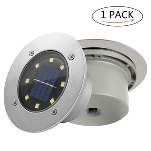 Solar Buried Light 8led Stainless Steel Outdoor New Plug-in Lawn Light Garden Rain-Proof Villa Floor Light