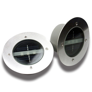 Solar Buried Light 8led Stainless Steel Outdoor New Plug-in Lawn Light Garden Rain-Proof Villa Floor Light