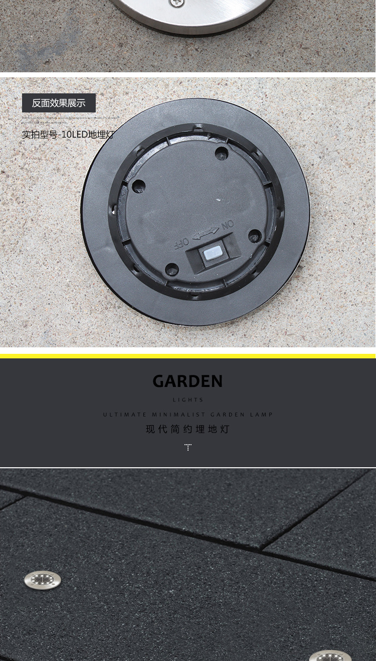 Solar Buried Light 8led Stainless Steel Outdoor New Plug-in Lawn Light Garden Rain-Proof Villa Floor Light