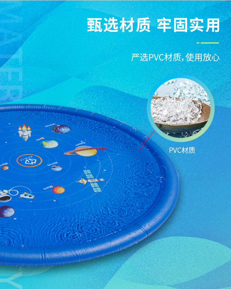 Amazon Children's Outdoor Water Spray Mat PVC Inflatable Splash Mat Outdoor Lawn Game Mat Water Spraying Mat