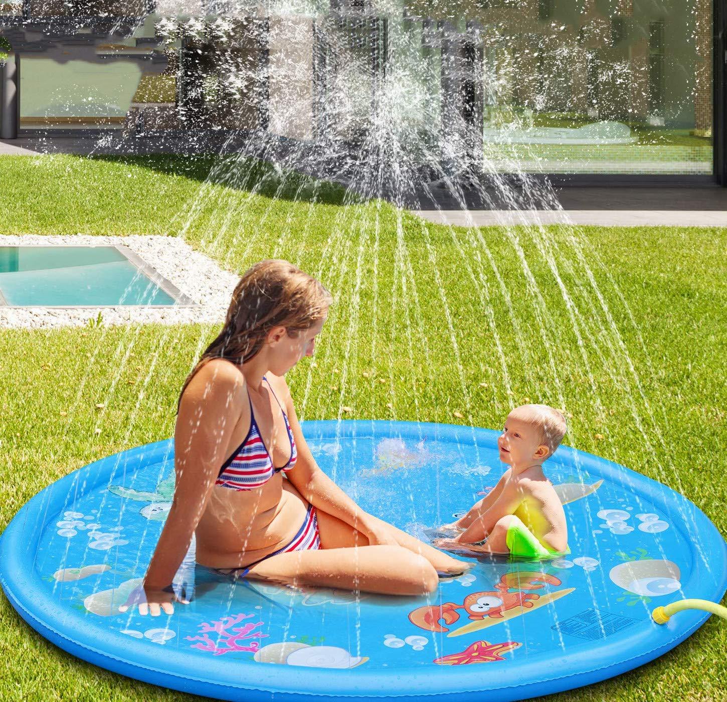 Outdoor lawn garden sprinkling game mat Dolphin shark water mat