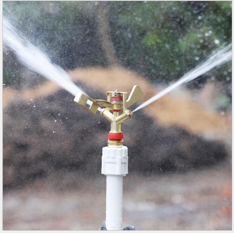 4 Points DN15 Zinc Alloy Rotating Double Spray 360 Degrees Rocker Arm Metal Sprayer Lawn Garden Spray Irrigation