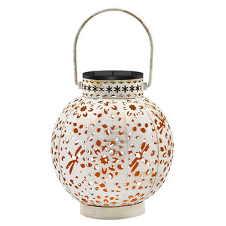 Solar Lawn Lantern Iron Hollow Lamp Outdoor Chandelier Portable Lamp Garden Decorative Lamp Garden Hanging Lamp