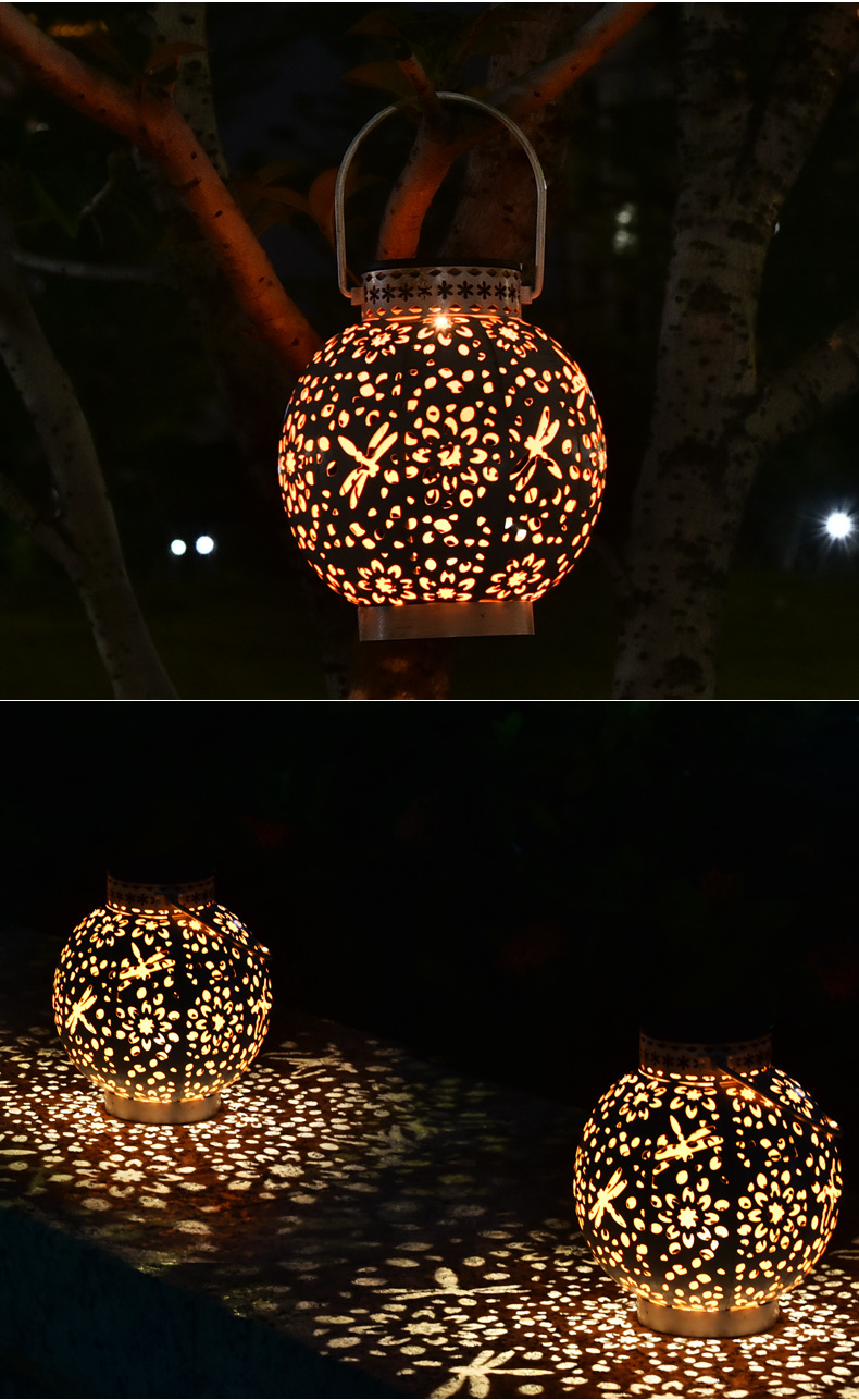 Solar Lawn Lantern Iron Hollow Lamp Outdoor Chandelier Portable Lamp Garden Decorative Lamp Garden Hanging Lamp Solar Lawn Lantern Iron Hollow Lamp Outdoor Chandelier Portable Lamp Garden Decorative Lamp Garden Hanging Lamp