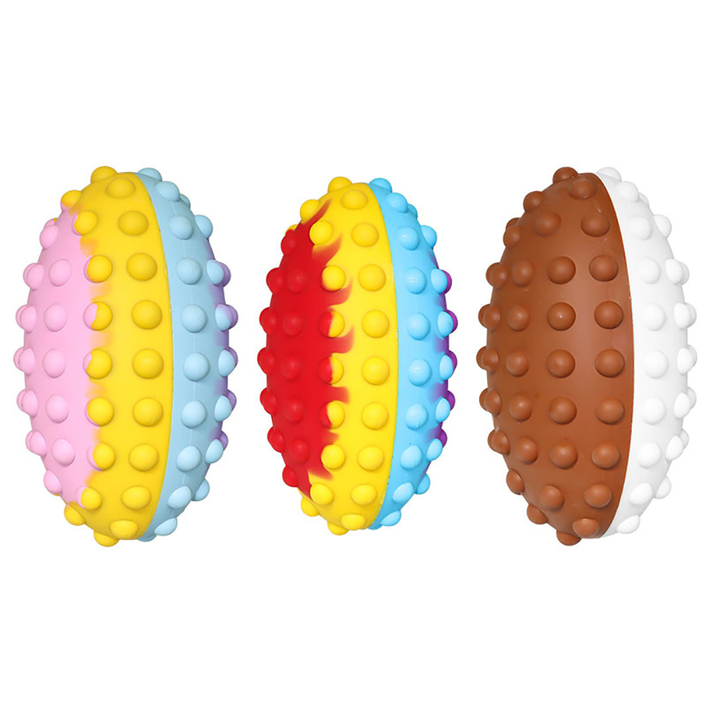 Cross-Border 3D Rat Killer Pioneer Bubble Music Rugby Vent Pressure Reduction Toy Squeezing Toy Press Ball Silicone Toy