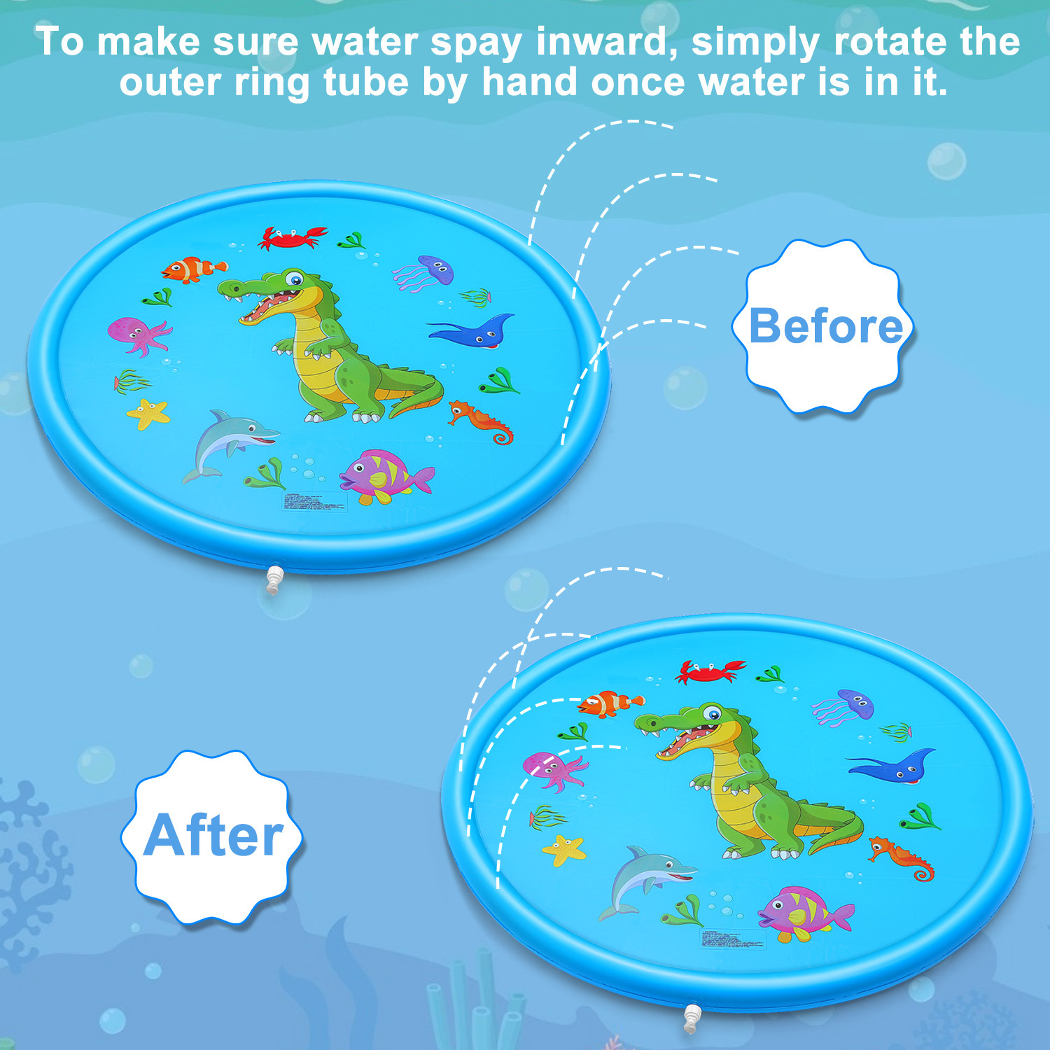 SOURCE Manufacturers Supply Children's Outdoor Water Mat PVC Spray Pond Lawn Sprinkler Mat Splash Water Mat