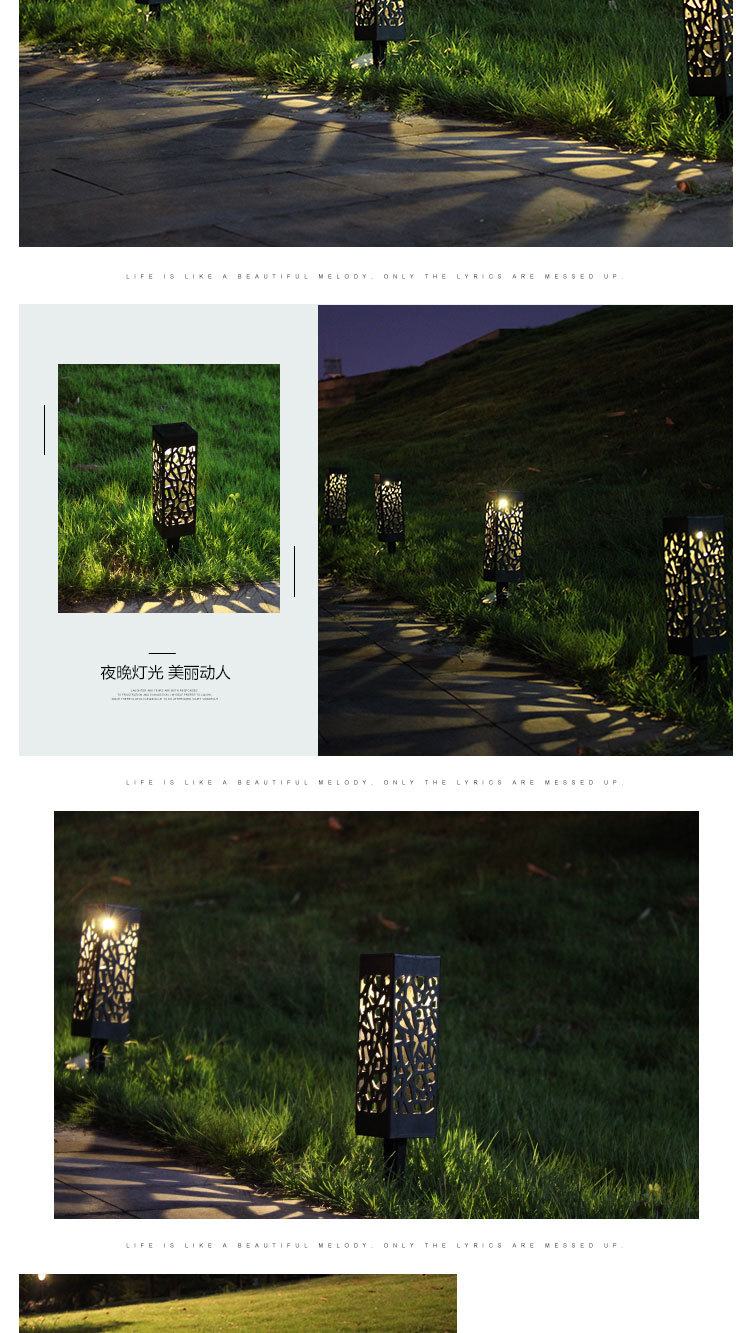 Outdoor Waterproof Solar Lamp Beautiful Hollow Ultra-Low Lamp Creative Warm LED Light-Controlled Induction Lawn Garden Lamp Outdoor Waterproof Solar Lamp Beautiful Hollow Ultra-Low Lamp Creative Warm LED Light-Controlled Induction Lawn Garden Lamp