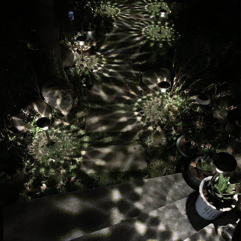 Amazon Hot Solar Lawn Lamp Outdoor Waterproof Stainless Steel Glass Led Garden Landscape Ground Lamp