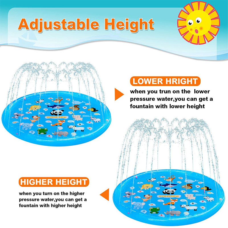 Amazon Summer Hot PVC Toy Water Mat Children Outdoor Water Spray Mat Garden Lawn Fountain Sprinkling Pool