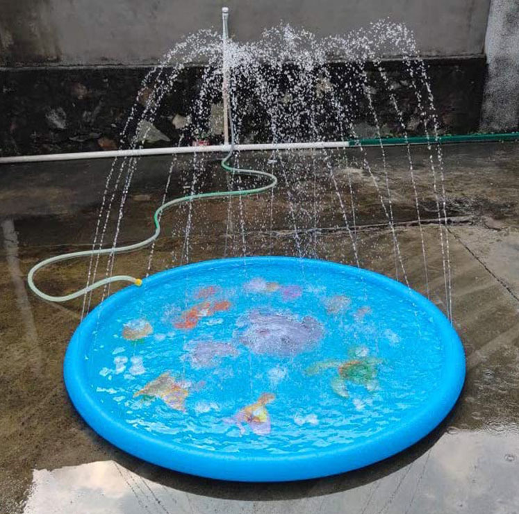 Amazon Summer Hot PVC Toy Water Mat Children Outdoor Water Spray Mat Garden Lawn Fountain Sprinkling Pool