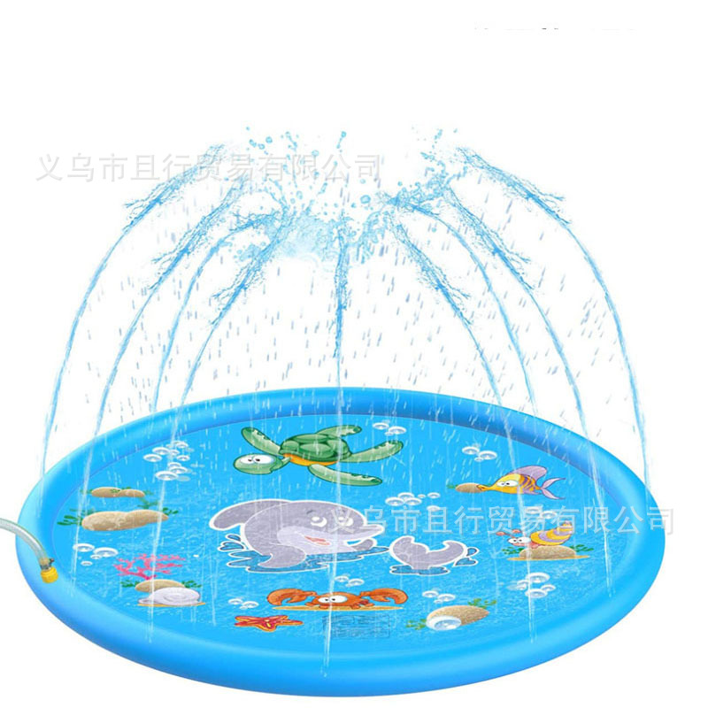 Amazon Summer Hot PVC Toy Water Mat Children Outdoor Water Spray Mat Garden Lawn Fountain Sprinkling Pool