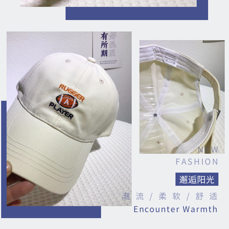 New Rugby Label Hat 2022 Spring Baseball Cap Men's and Women's Embroidered Peaked Cap Outdoor Fishing Sun Hat New Rugby Label Hat 2022 Spring Baseball Cap Men's and Women's Embroidered Peaked Cap Outdoor Fishing Sun Hat