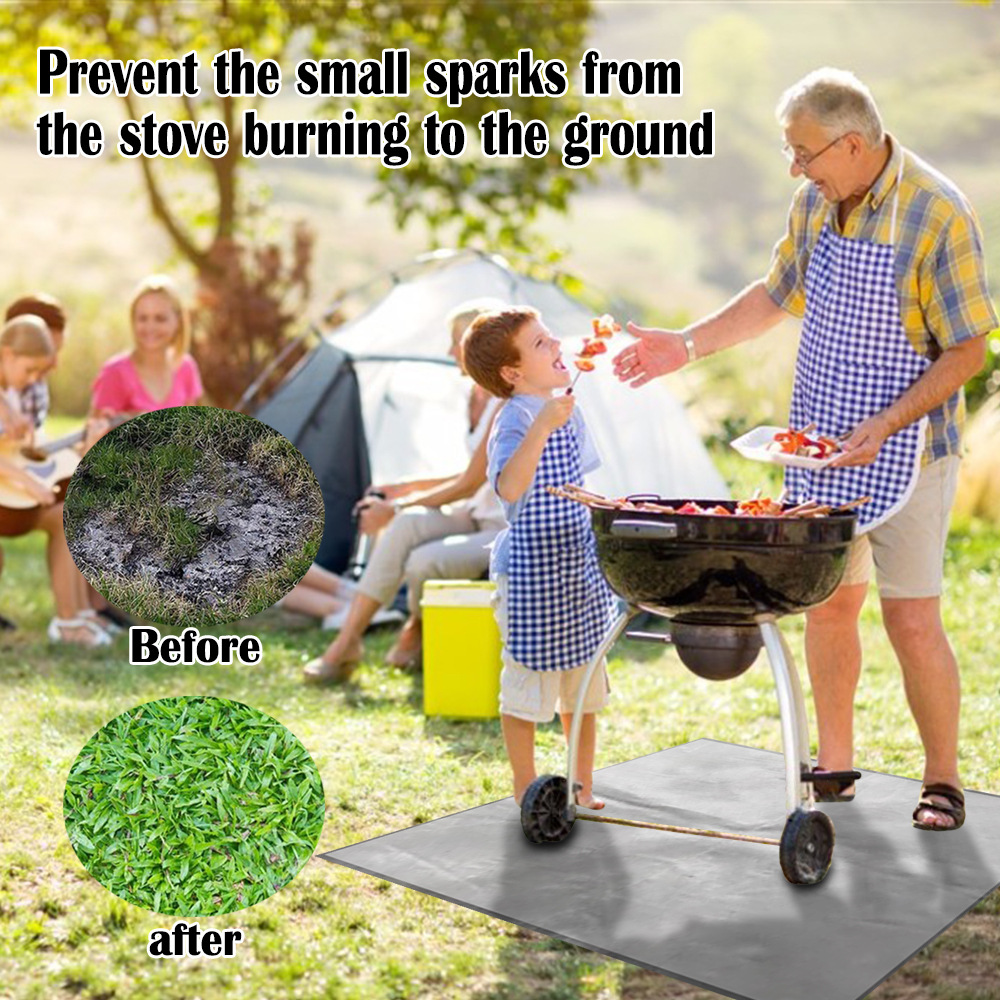 Fireplace Brazier Fireproof Pad Outdoor Lawn Terrace Barbecue Fireproof Pad Protective Pad High Temperature Resistance
