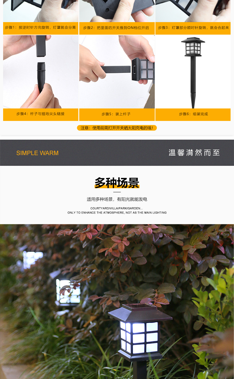 Outdoor Rainproof Solar LED Lawn Lamp Small House Light Mini Solar Light Small GD Garden Light Outdoor Rainproof Solar LED Lawn Lamp Small House Light Mini Solar Light Small GD Garden Light