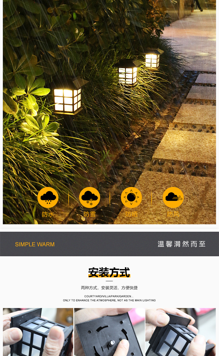 Outdoor Rainproof Solar LED Lawn Lamp Small House Light Mini Solar Light Small GD Garden Light Outdoor Rainproof Solar LED Lawn Lamp Small House Light Mini Solar Light Small GD Garden Light