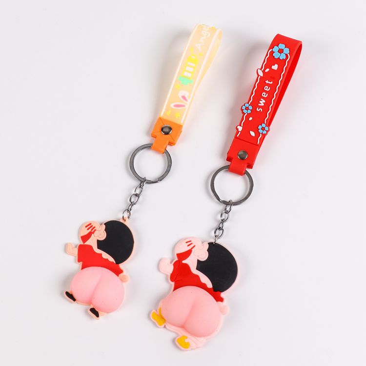 Cartoon Butt Stickers Pendant Cute Butt Stickers Anti-Scratch Screen Protector Creative Keychain Love Aluminum Ornament