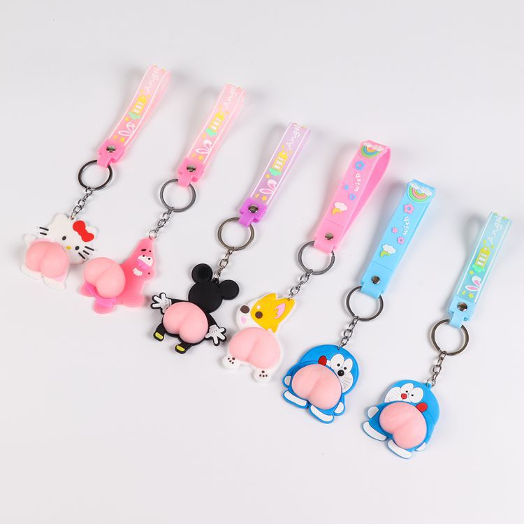 Cartoon Butt Stickers Pendant Cute Butt Stickers Anti-Scratch Screen Protector Creative Keychain Love Aluminum Ornament
