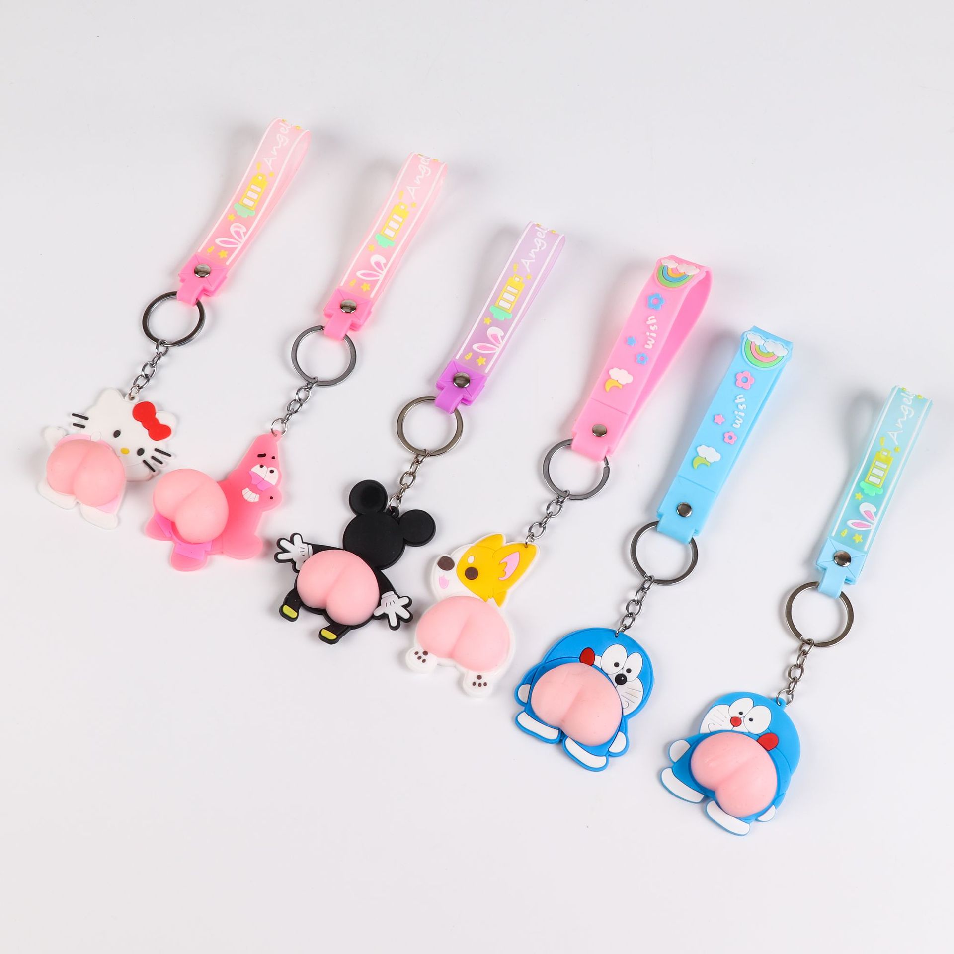 Cartoon Butt Stickers Pendant Cute Butt Stickers Anti-Scratch Screen Protector Creative Keychain Love Aluminum Ornament