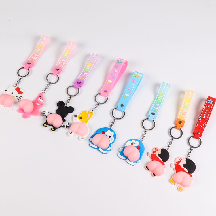 Cartoon Butt Stickers Pendant Cute Butt Stickers Anti-Scratch Screen Protector Creative Keychain Love Aluminum Ornament