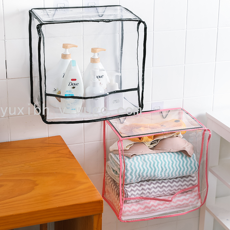 Manufacturer Bathroom Storage Rack Bath Clothes Waterproof Bag Cabinet Toilet Hanging Clothing Rack Wall-Mounted