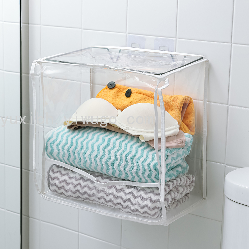 Manufacturer Bathroom Storage Rack Bath Clothes Waterproof Bag Cabinet Toilet Hanging Clothing Rack Wall-Mounted