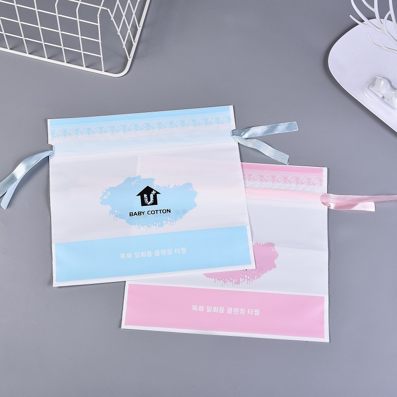 Hot Sale Face Cloth Bag Waterproof Bag Cotton Puff Cleaning Towel Drawstring Drawstring Pocket PEVA Socks Packing Bag in Stock